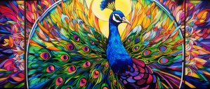 Pavo real en arco