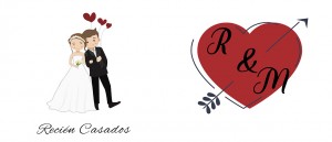 Recién Casados con iniciales personalizadas