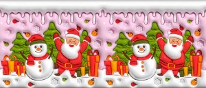 Santa y muñeco de nieve