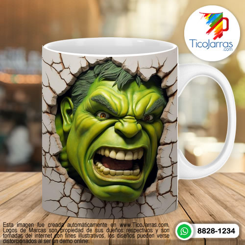 Tazas Personalizadas en Costa Rica Hulk 3D