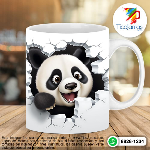 Tazas Personalizadas en Costa Rica Panda 3D