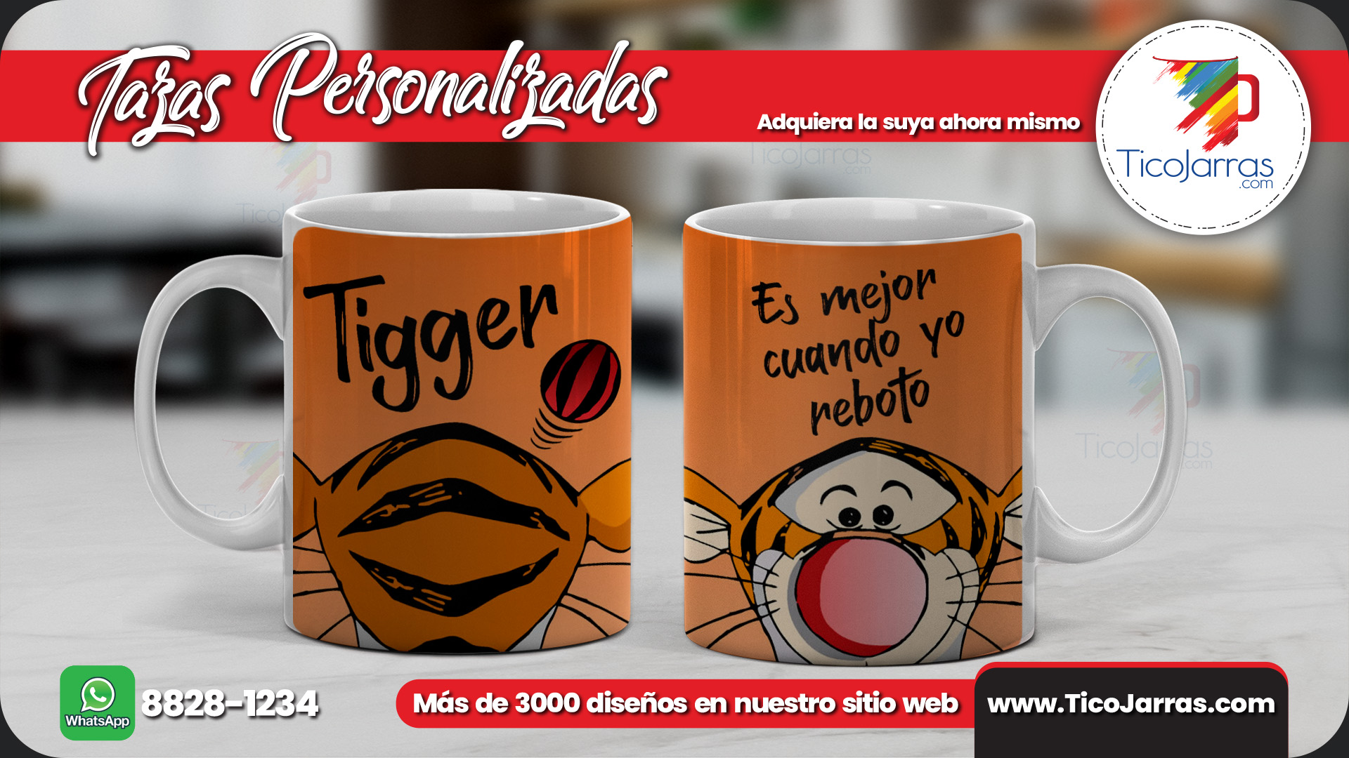 Tazas Personalizadas Tigger Es mejor cuando yo reboto