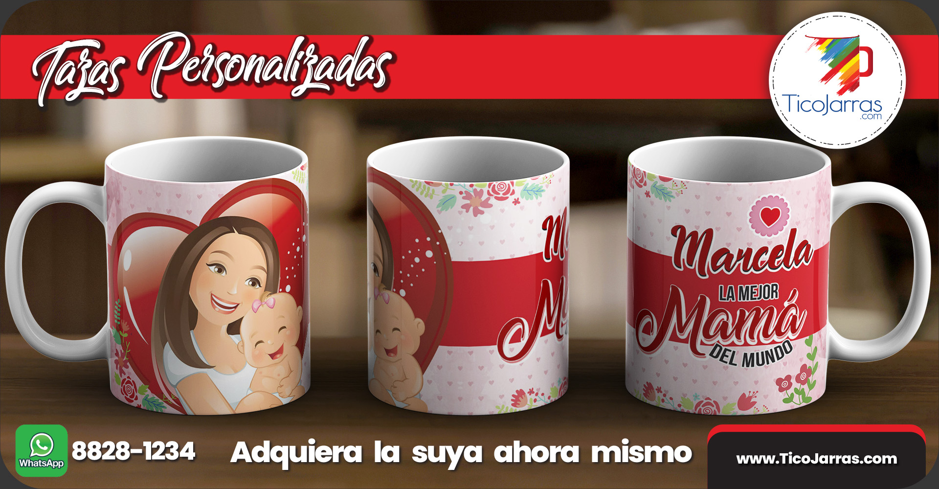 Tazas Personalizadas La mejor mamá del mundo, taza con nombre personalizado