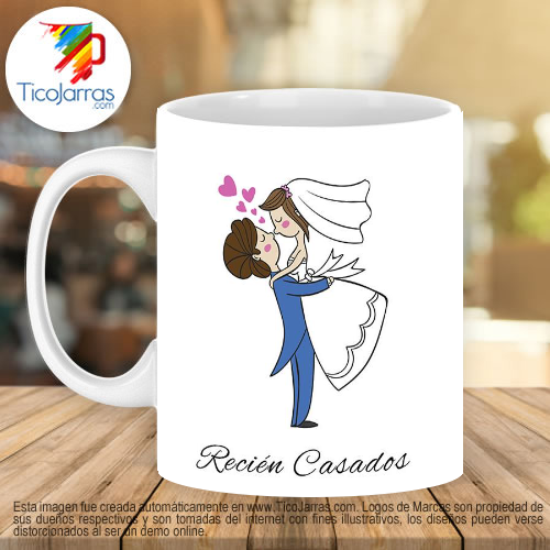 Jarras Personalizadas Recién Casados con iniciales personalizadas