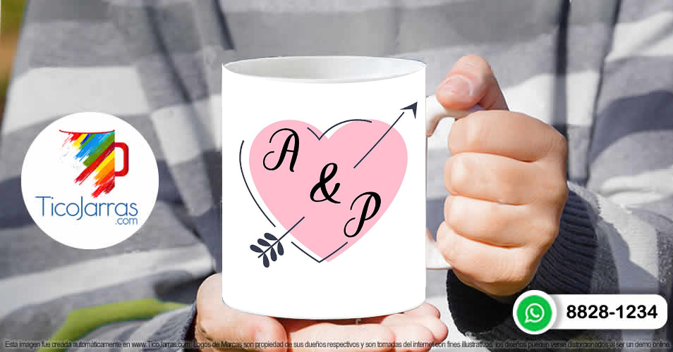 Tazas Personalizadas en Costa Rica Recién Casados con iniciales personalizadas