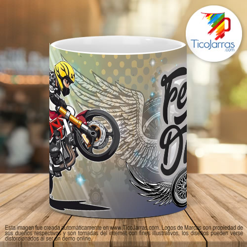 Tazas Personalizadas Biker Fly Feliz Día