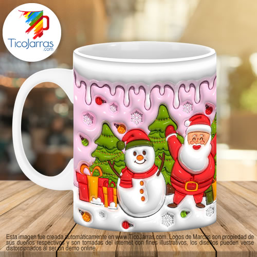 Jarras Personalizadas Santa y muñeco de nieve