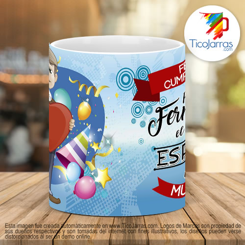 Tazas Personalizadas Feliz Cumpleaños, Para el Mejor Esposo