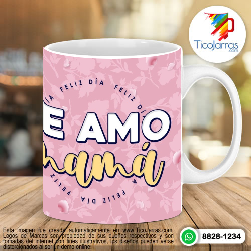 Diseños Personalizadas Te amo Mamá, incluye foto