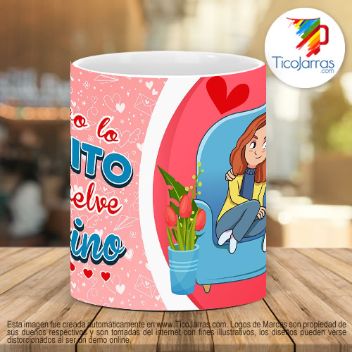 Tazas Personalizadas Contigo lo bonito se resuelve divino