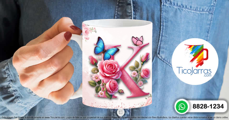 Tazas Personalizadas en Costa Rica Te amo Mamá, Feliz Día Letra X
