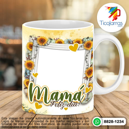 Diseños Personalizadas Mamá Feliz Día, Tazas con Nombre incial I