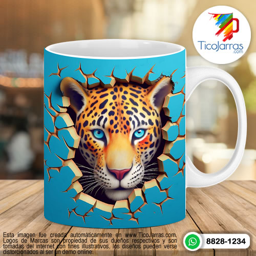 Tazas Personalizadas en Costa Rica Tigre 3D 
