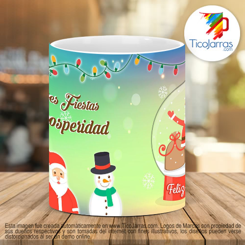 Tazas Personalizadas Felices Fiestas y prosperidad